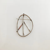 Large Sterling & Copper Peace Symbol Pin