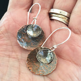 Disc-O-Graphy 2 Sterling & Copper Disc Earrings