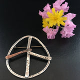 Medium Sterling & Copper Peace Sign Pin