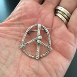 Small Sterling Peace Sign Pin