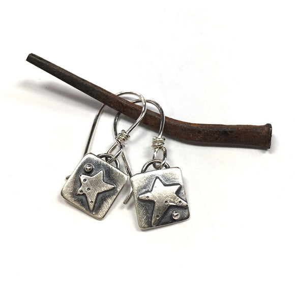 Sterling Tiny Valise with Star Earrings